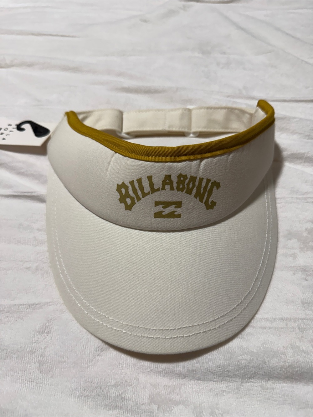 Billabong Kids White Visor with Mustard Trim